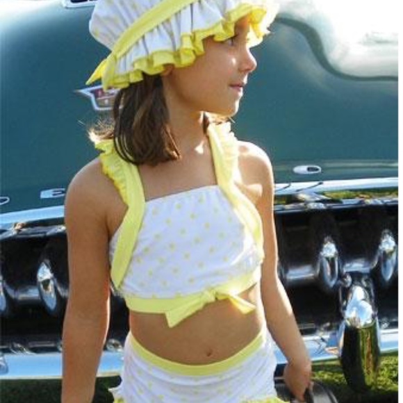Chichanella Bella yellow polkadot bikini 18 m preowned condition